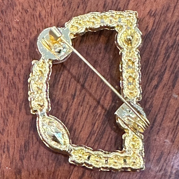 Colorful Pink, Light Blue and Turquoise Crystals & Stone Letter “D” in Gold Tone - Picture 2 of 2